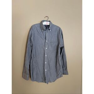 Croft & Barrow Striped Classic Fit Easy Care Button Up Shirt Mens Size 15 32/33